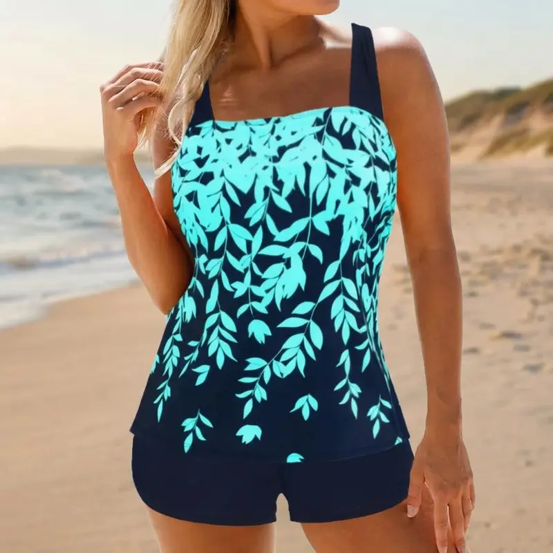 2-delige Zwemjurk met Lage Taille Shorts