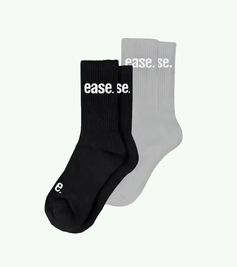 2-pack OG High Crew Socks (Black & Stone Grey)