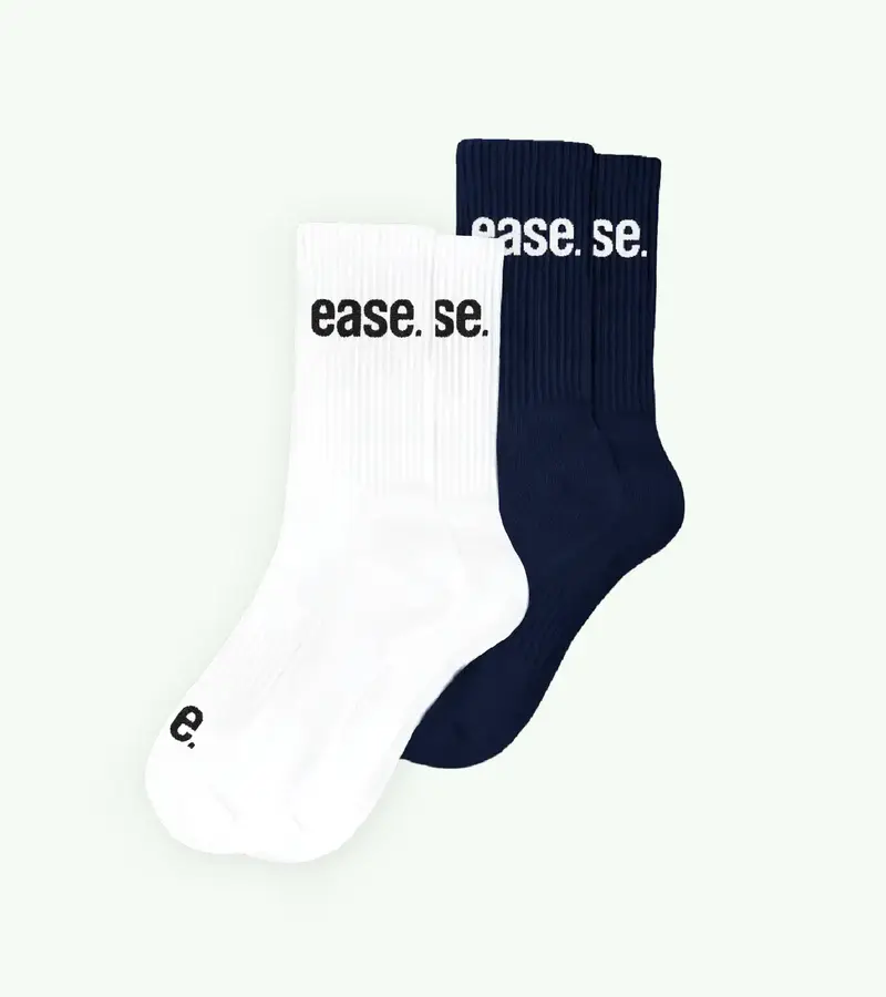 2-pack OG High Crew Socks (White & Navy Blue)