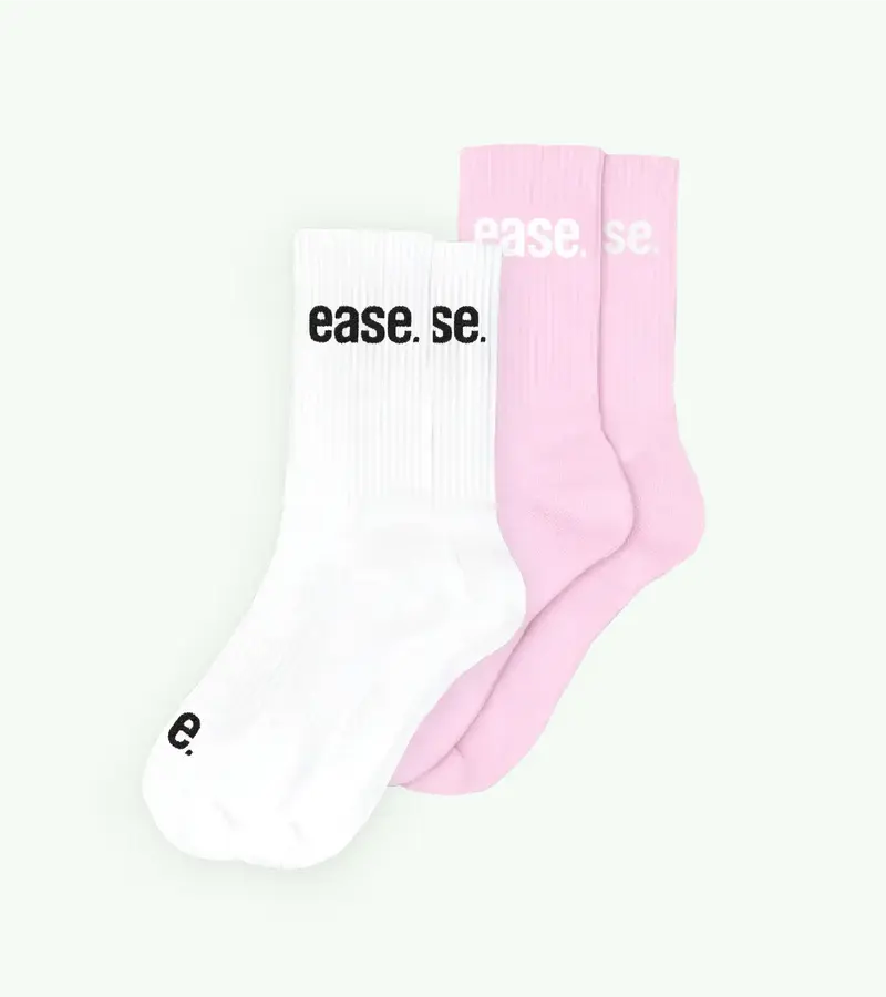 2-pack OG High Crew Socks (White & Soft Pink)