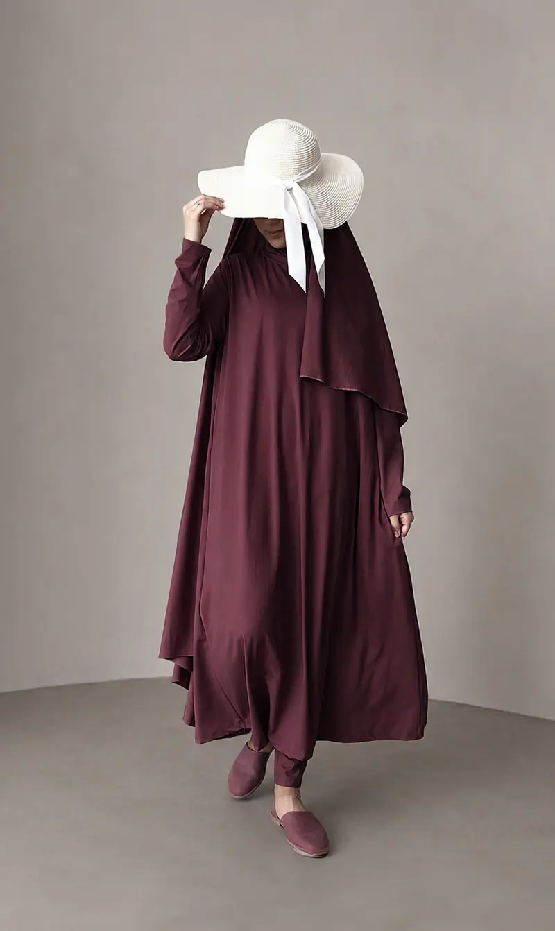 3 - Layer Burkini Long - Plum