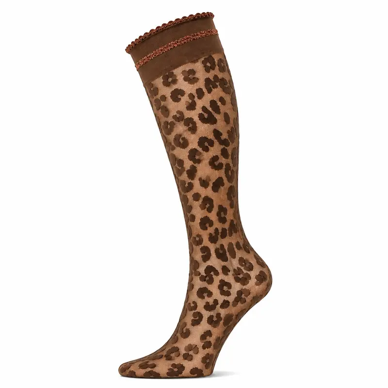 30 Denier kniekous met luipaard print Tule Leopard