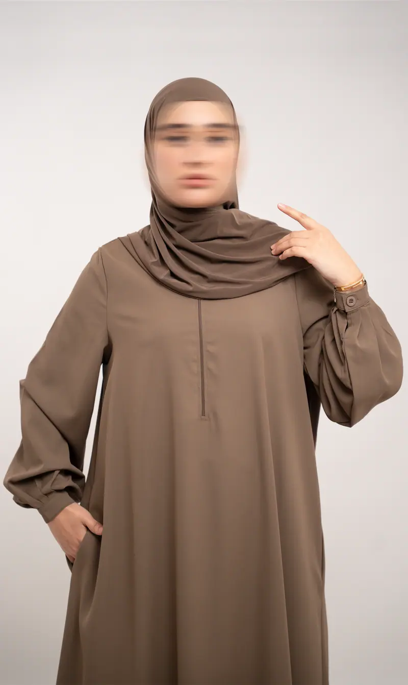 A-lijn Abaya TAYMA R - Espresso