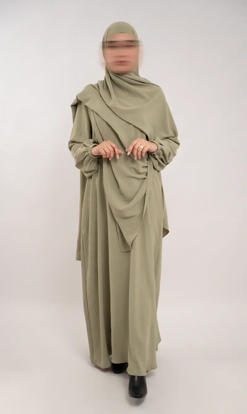 A-lijn Puff Jazz Abaya R - Pistache