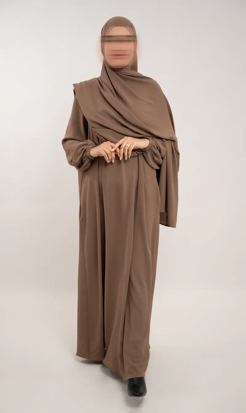 A-lijn Puff Jazz Abaya R - Walnut