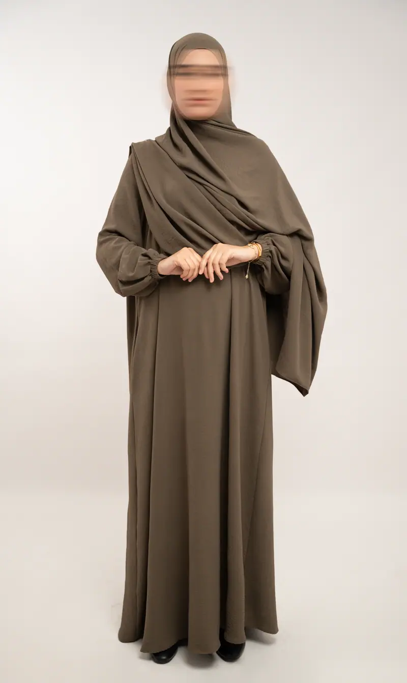 A-lijn Puff Jazz Abaya R - Wood