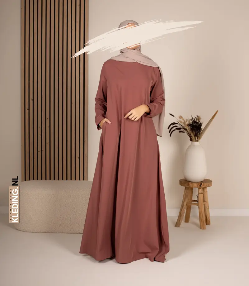 Abaya A-lijn - Ellysa - Wood Rose