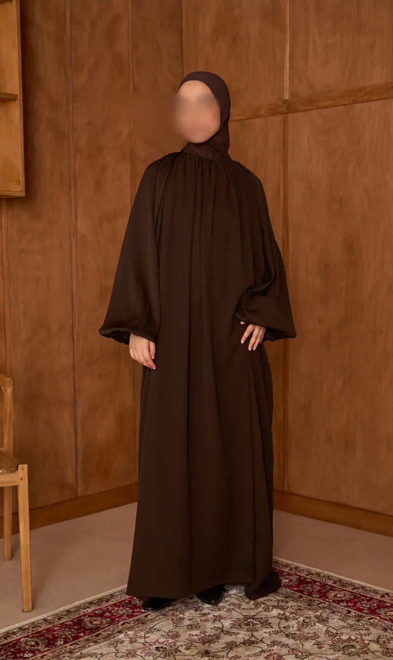 Abaya Amara Balloon Sleeve - Chocolate