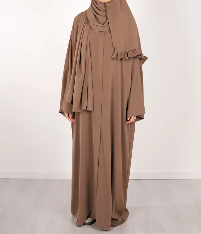 Abaya Anisah Kimono incl scarf - Cappuccino