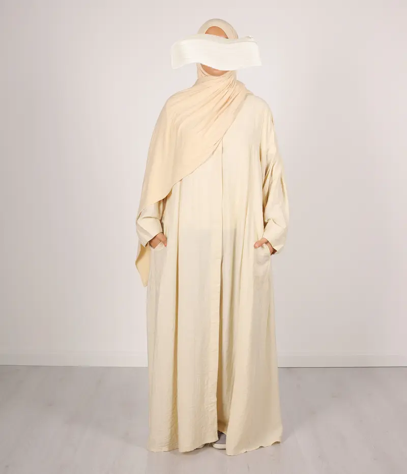 Abaya Linnen Safirah - Vanilla