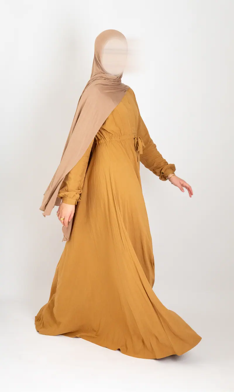 Abaya Maleekah Cotton - Mustard