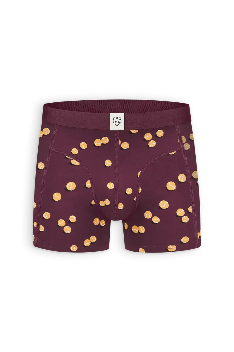 ACE Boxershort Burgundy Tennis Balls