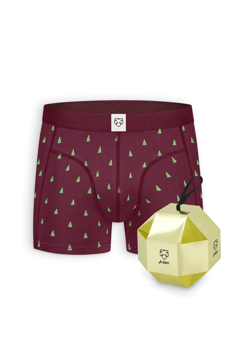 ACE Boxershort Burgundy Xmas Trees