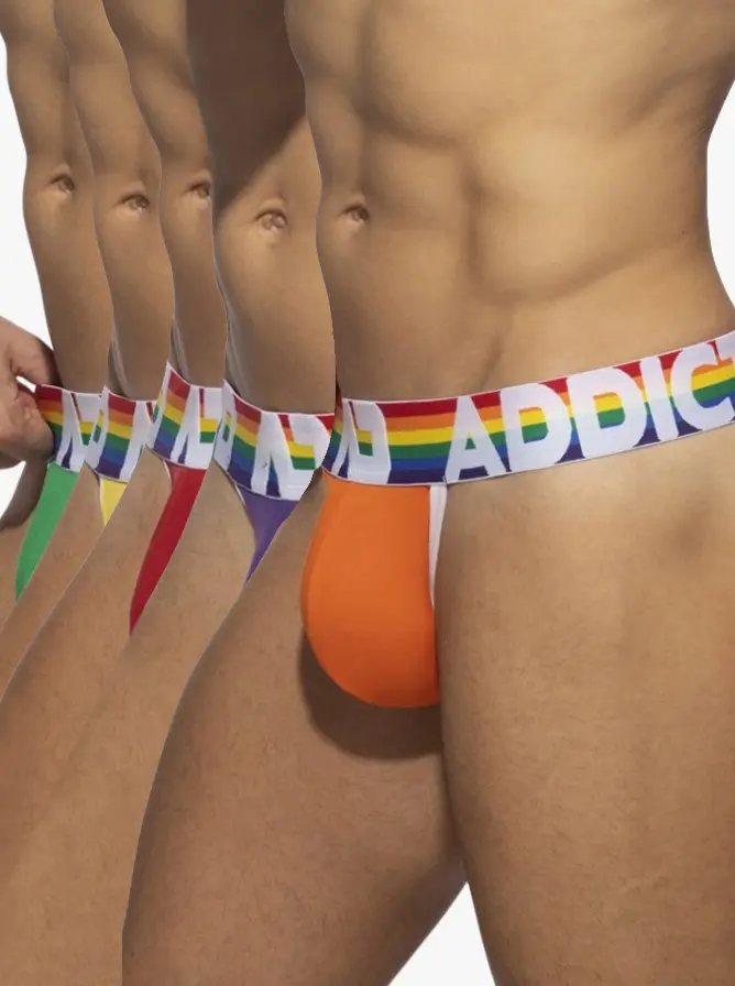 Addicted AD1145P 6-Pack Rainbow Thong Multicolor