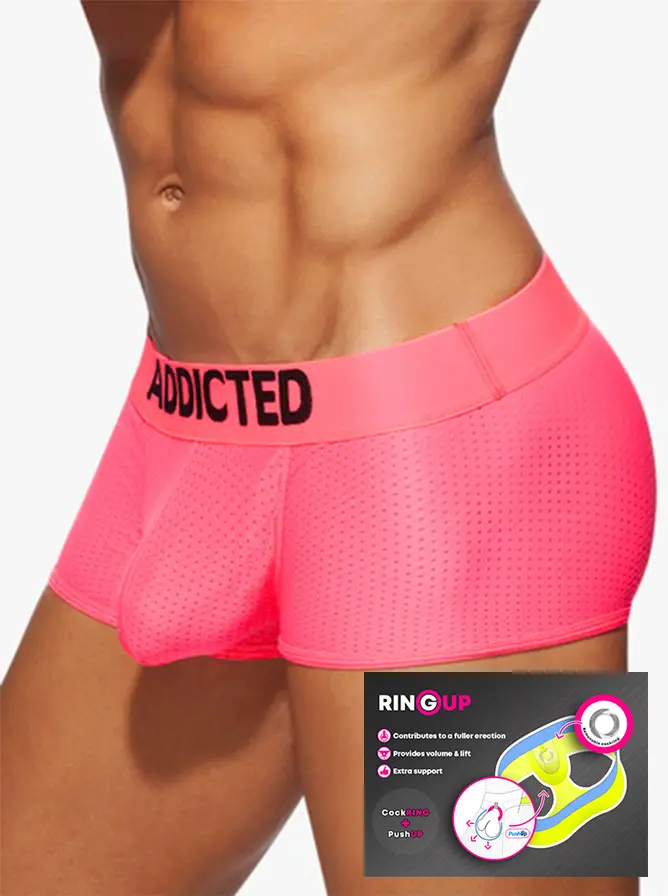 Addicted AD952 Ring up neon mesh Trunk Pink