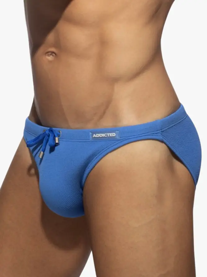 Addicted ADS376 Wrinky Swim Bikini Brief Royal Blue