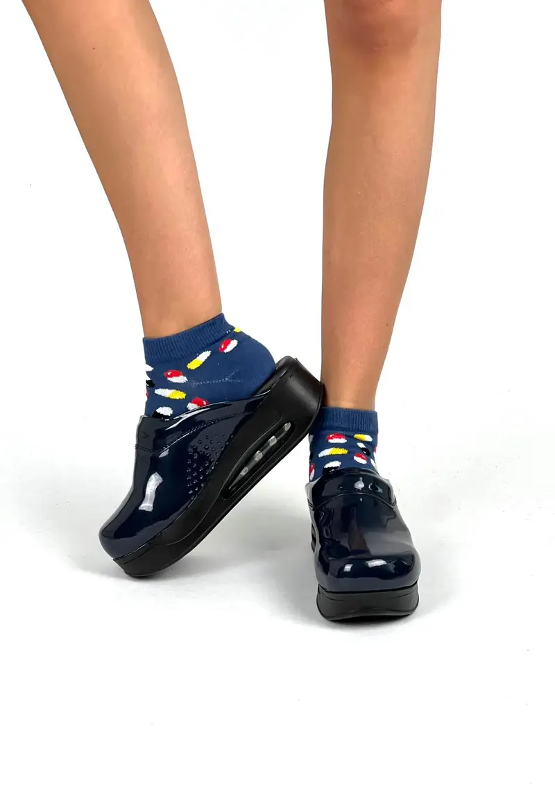 Airmeds klompen Effen Deep Dark Blue Lak