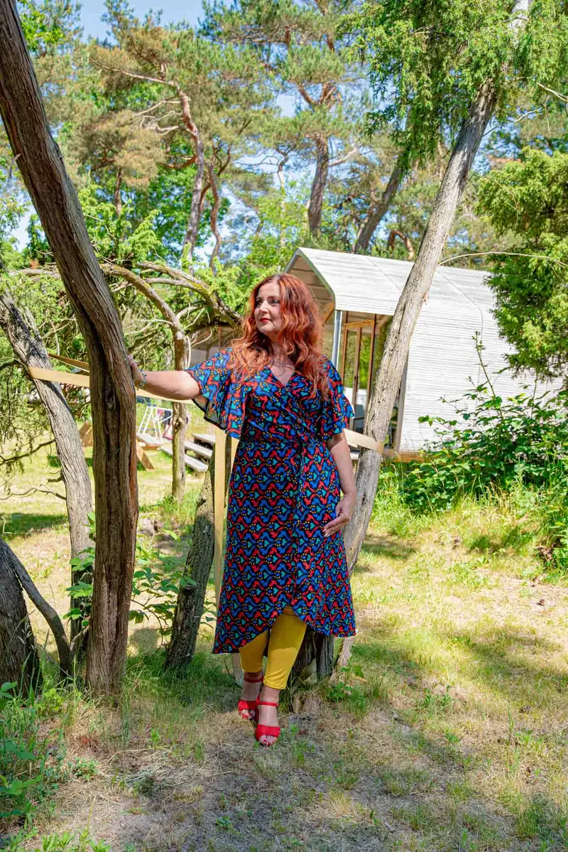 Alice overslag jurkje - happy birds- rayon