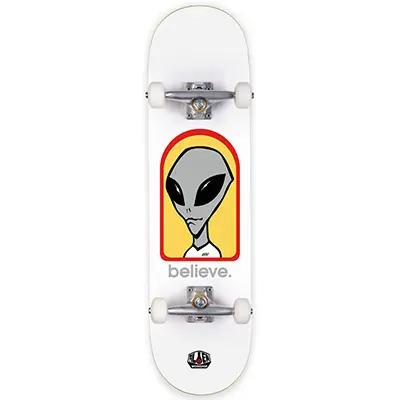Alien Workshop Believe Complete Skateboard White