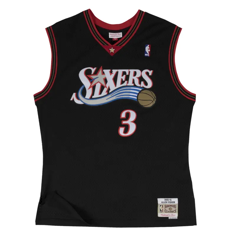 Allen Iverson Philadelphia 76ers 2000-2001 Road NBA Swingman Jersey Mitchell & Ness Black