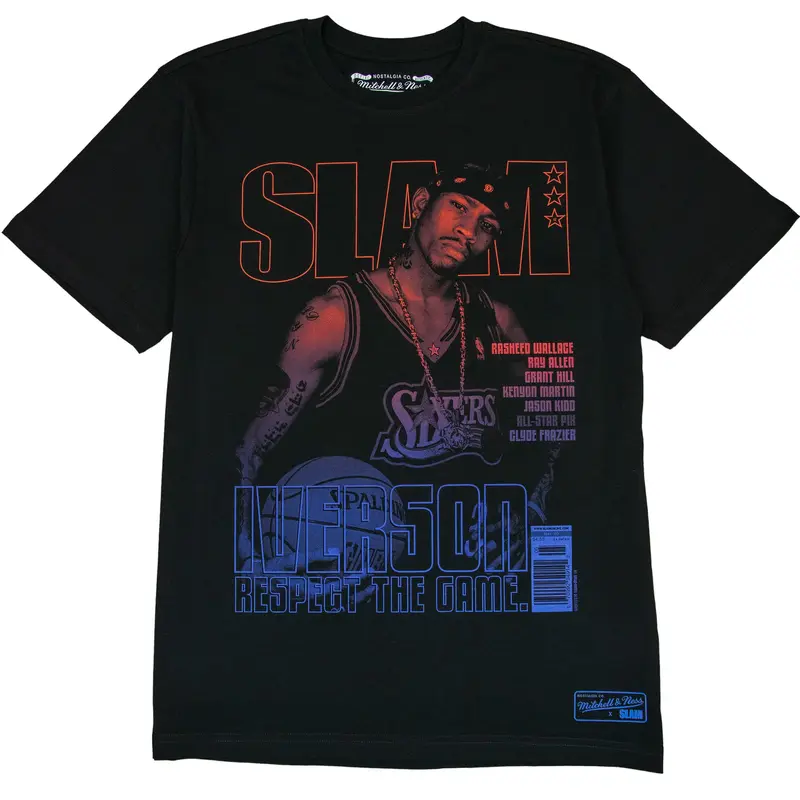 Allen Iverson Philadelphia 76ers NBA Gradient Slam Tee Mitchell & Ness Black