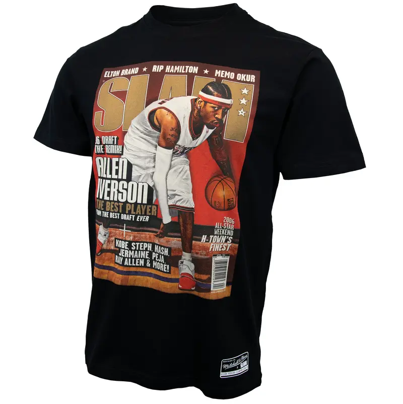 Allen Iverson Philadelphia 76ers NBA Slam Cover Tee Mitchell & Ness Black