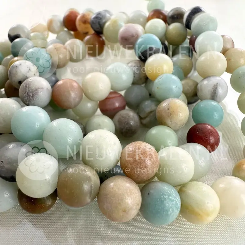Amazoniet natuursteen kralen rond 8 mm (ca. 46 stuks)