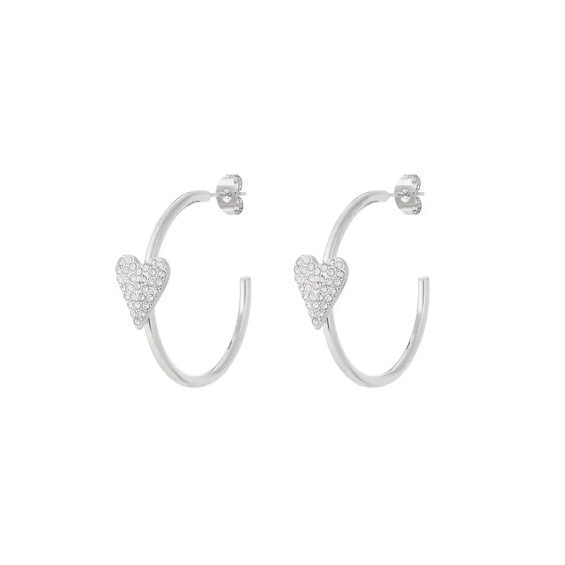 Amour Hoops Oorbellen Zilverkleurig