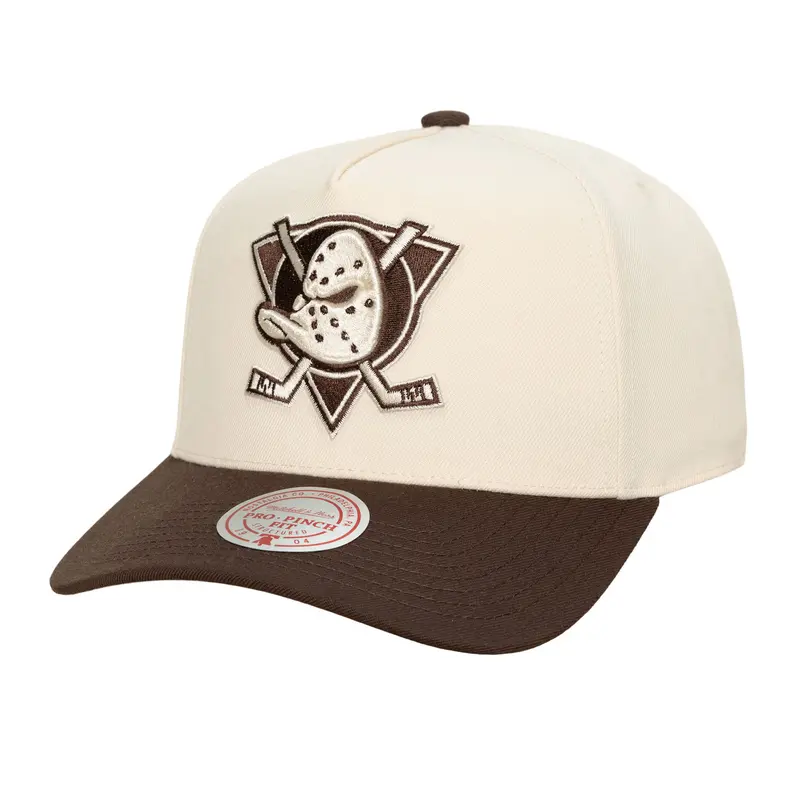 Anaheim Ducks NHL Pro Snapback Mitchell & Ness Cream/Brown