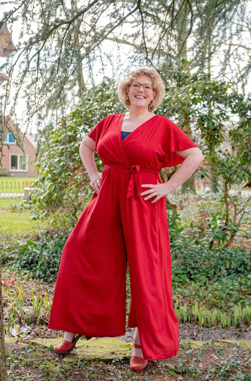 Anastasia jumpsuit - felrood- rayon