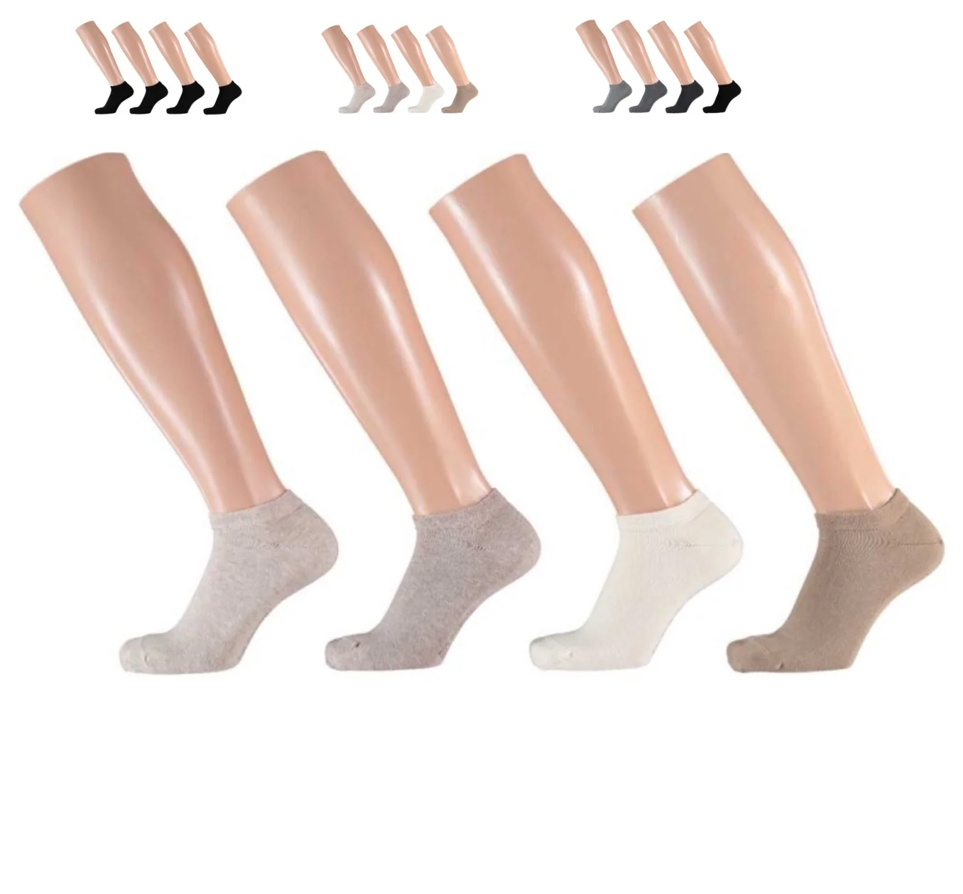 Apollo - Bio Cotton Sneakersokken Unisex 4 Pack