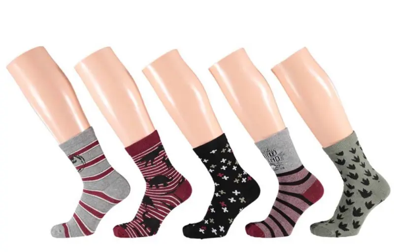Apollo - Kindersokken - Gestreept Met Dinoprint- Bordeaux 5 Pack