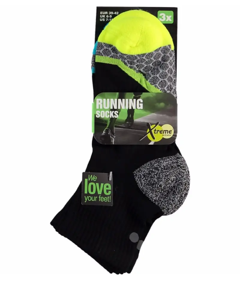 Apollo - Xtreme - Heren Running sok - Zwart Reflecterend