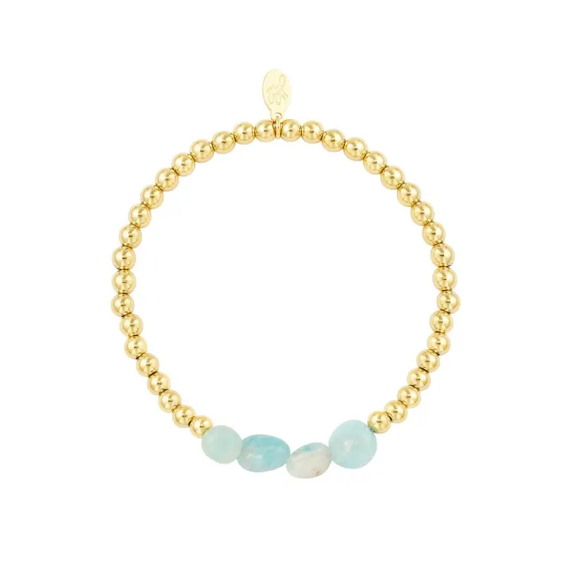 Armband Blue Rocks Goudkleurig - Roestvrij Staal