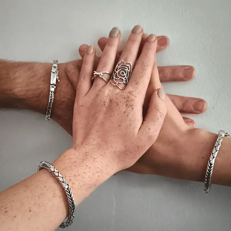Armband combinatie van schakels 6 mm Unisex