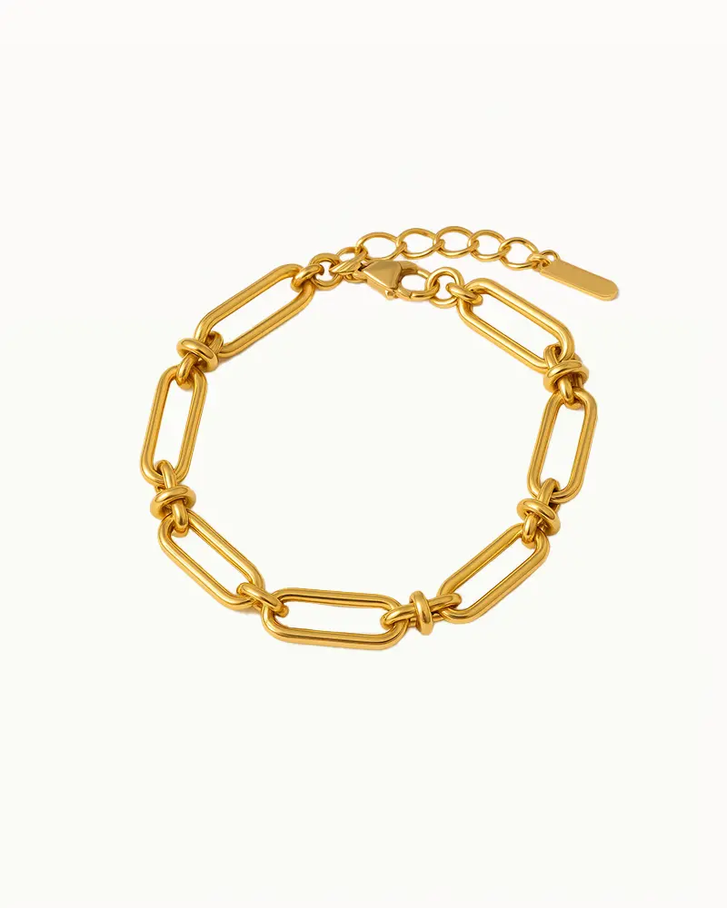 Armband met Ovale Schakels - Sky