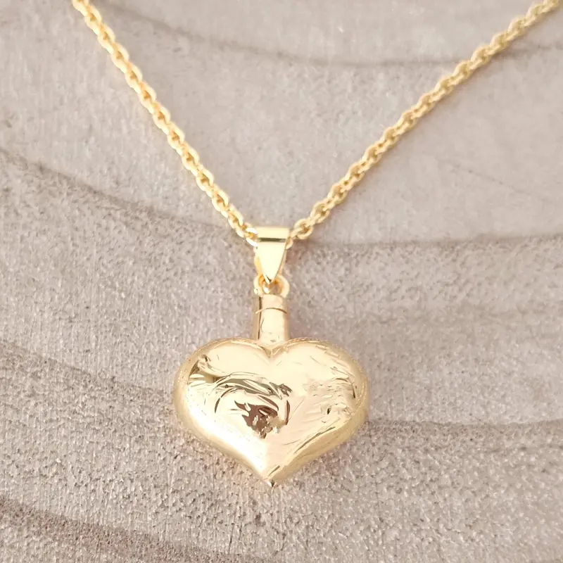 Ashanger hart met twee kanten goldplated