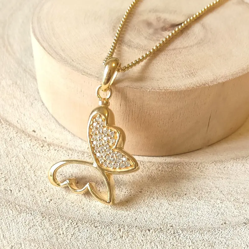 Ashanger vlinder goldplated