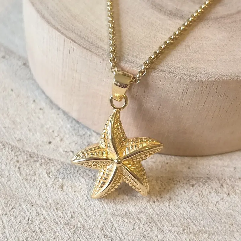 Ashanger zeester goldplated