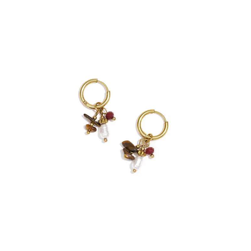 Autumn Pearl Oorbellen Goudkleurig