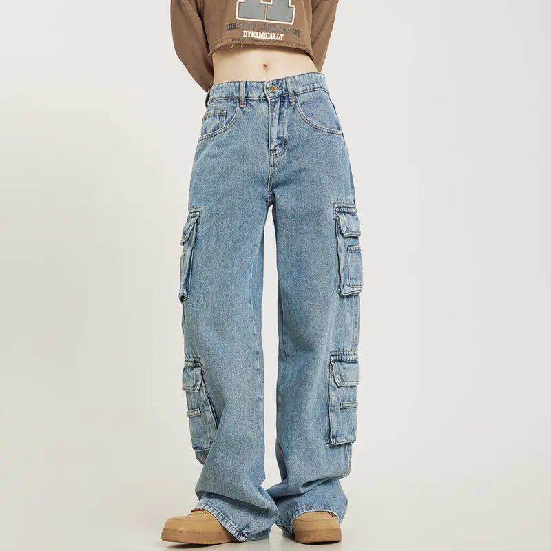 Baggy Cargo Jeans met Wijde Pijpen