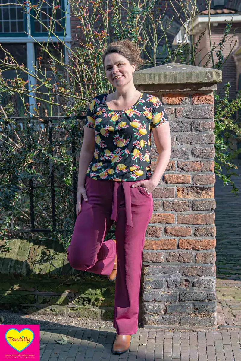 Balloon Top - yellow lemon print