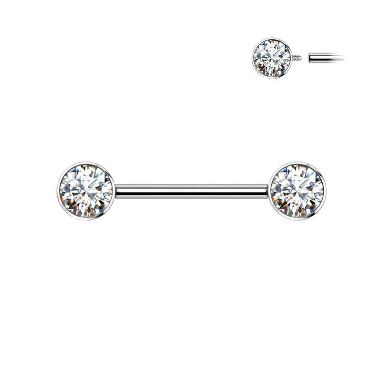 Barbell Kristal Disc 5mm Zilverkleurig - Titanium