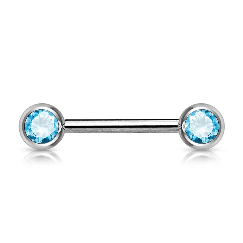 Barbell Kristal Licht Blauw - Titanium