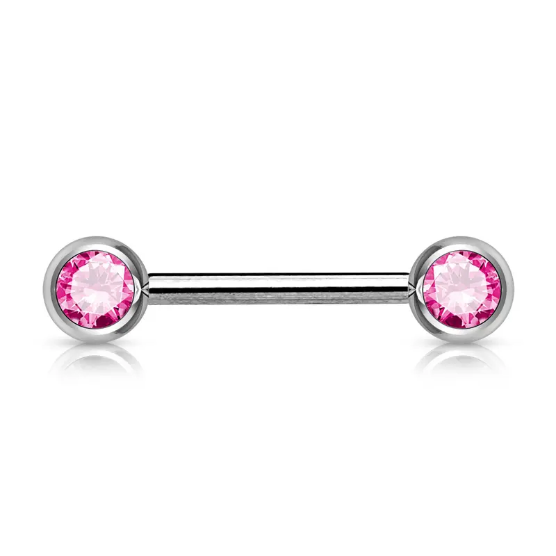 Barbell Kristal Roze - Titanium