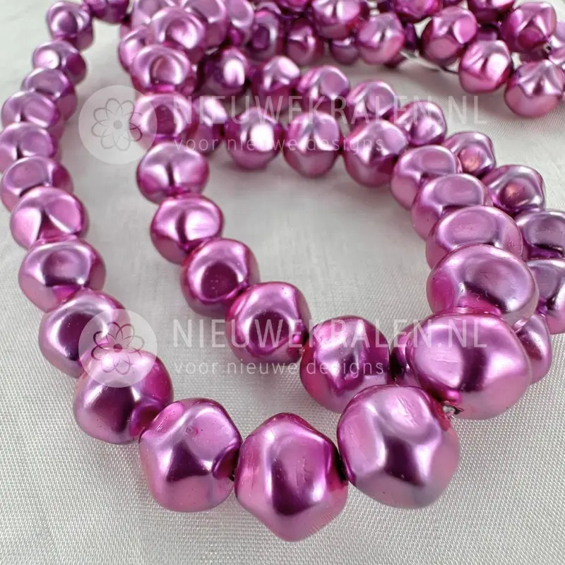 Barok glasparels 10 mm Lilac - per streng (50 stuks)