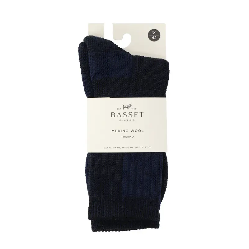 Basset - Merino Wool Thermo / Zwart - Marine