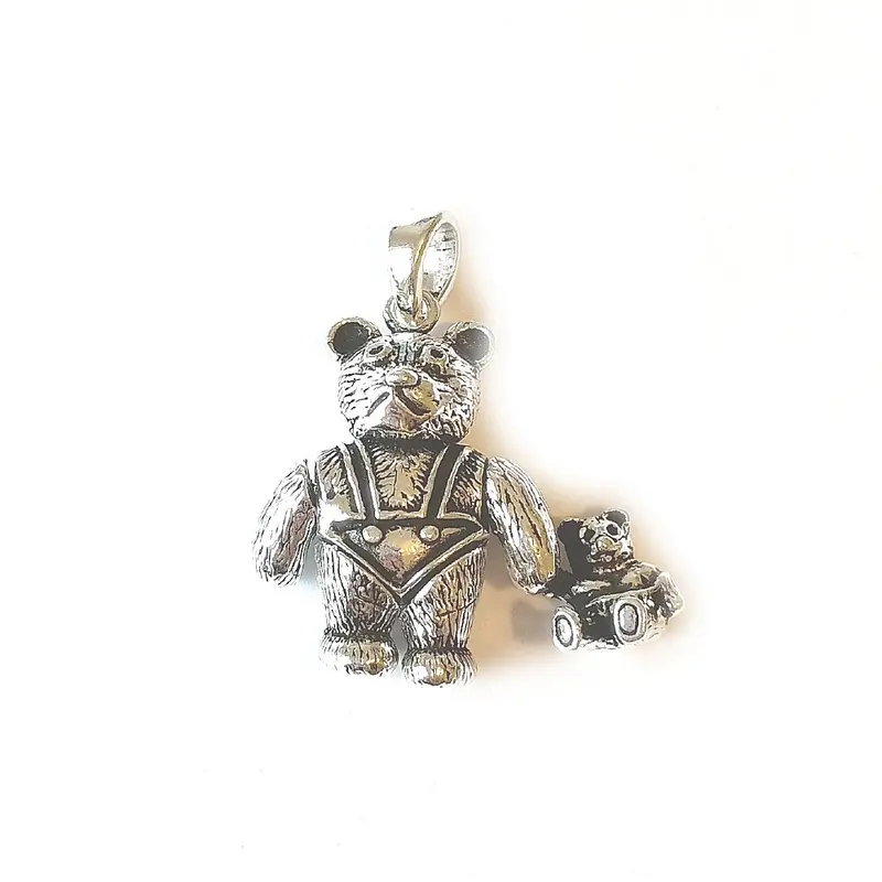 Bedel beer met knuffel zilver XL