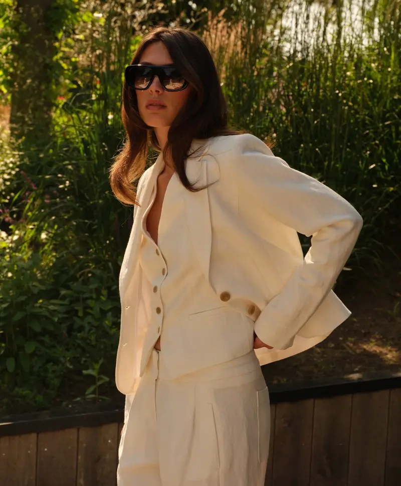 Blazer | Linen Viscose Structure | Moann | soft white