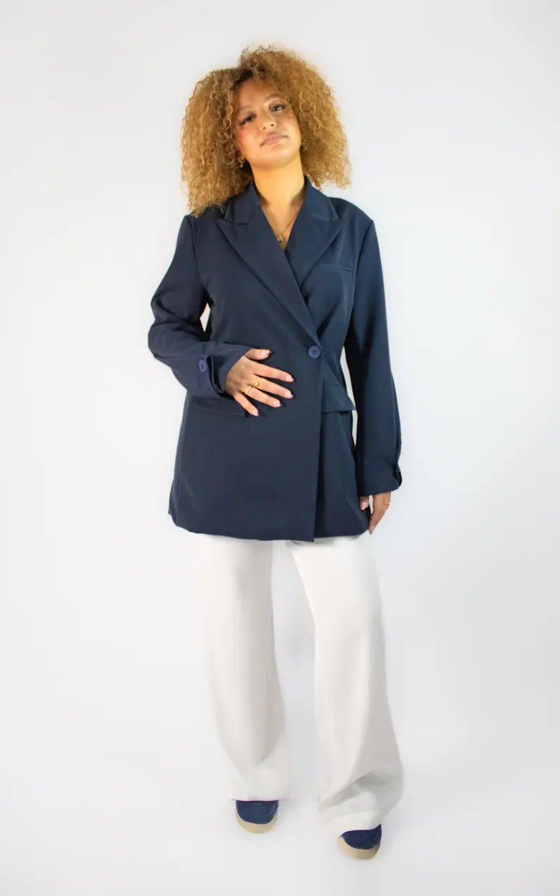 Blazer long à bouton unique